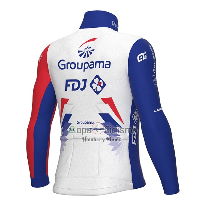 Groupama FDJ Ropa Ciclismo Culotte Largo 2022 Mangas Largas Rojo Azul
